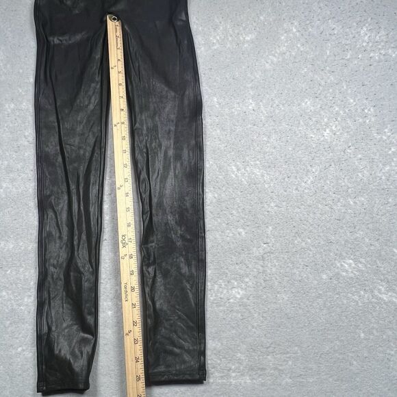 SPANX Leggings Size Small Black Faux in Classic Glossy Inseam 25 in - Picture 7 of 11